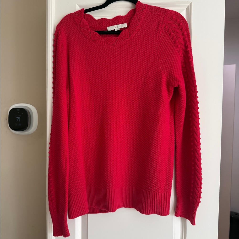 Loft Women's Red Sweater - medium